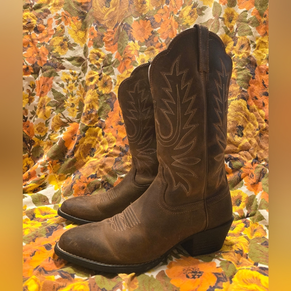Ariat Heritage R Toe Western Boots Size 7